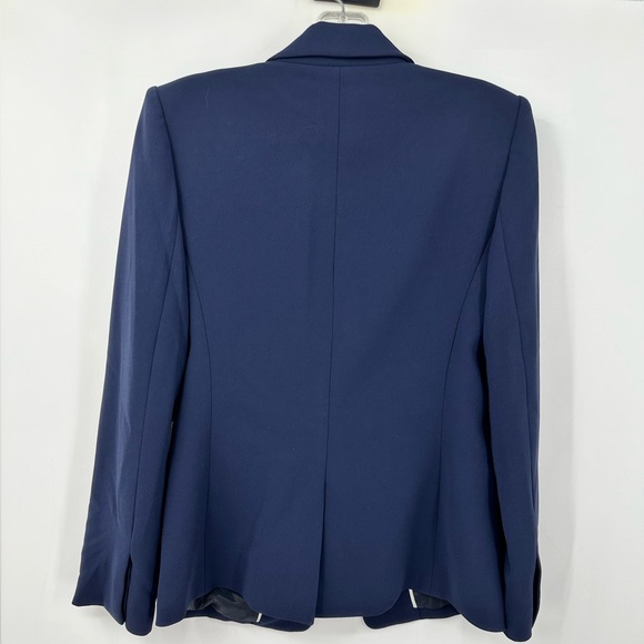 J Crew Collection Black Label Navy Blue Blazer Womens 8 Single One Button - Picture 6 of 8